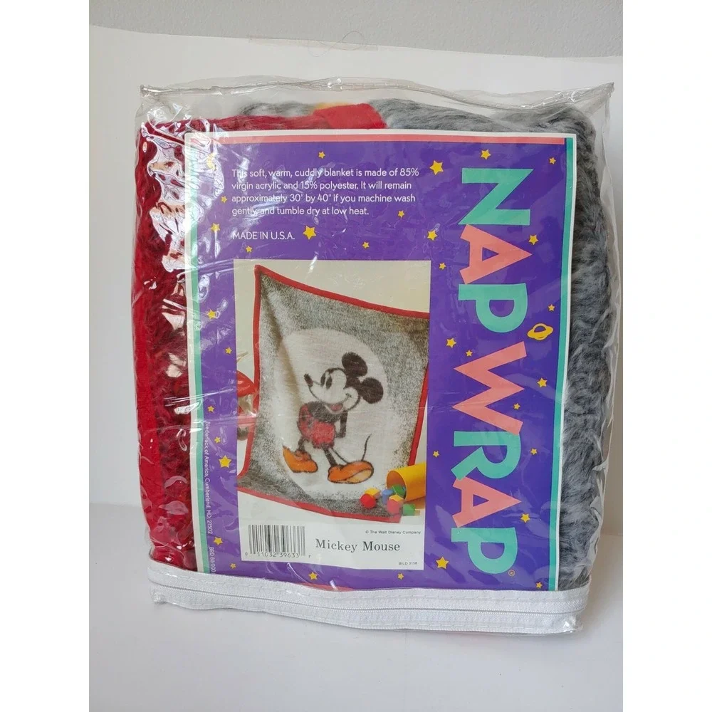 Vintage Disney nap wrap‎ blanket Mickey Mouse unused 30x40